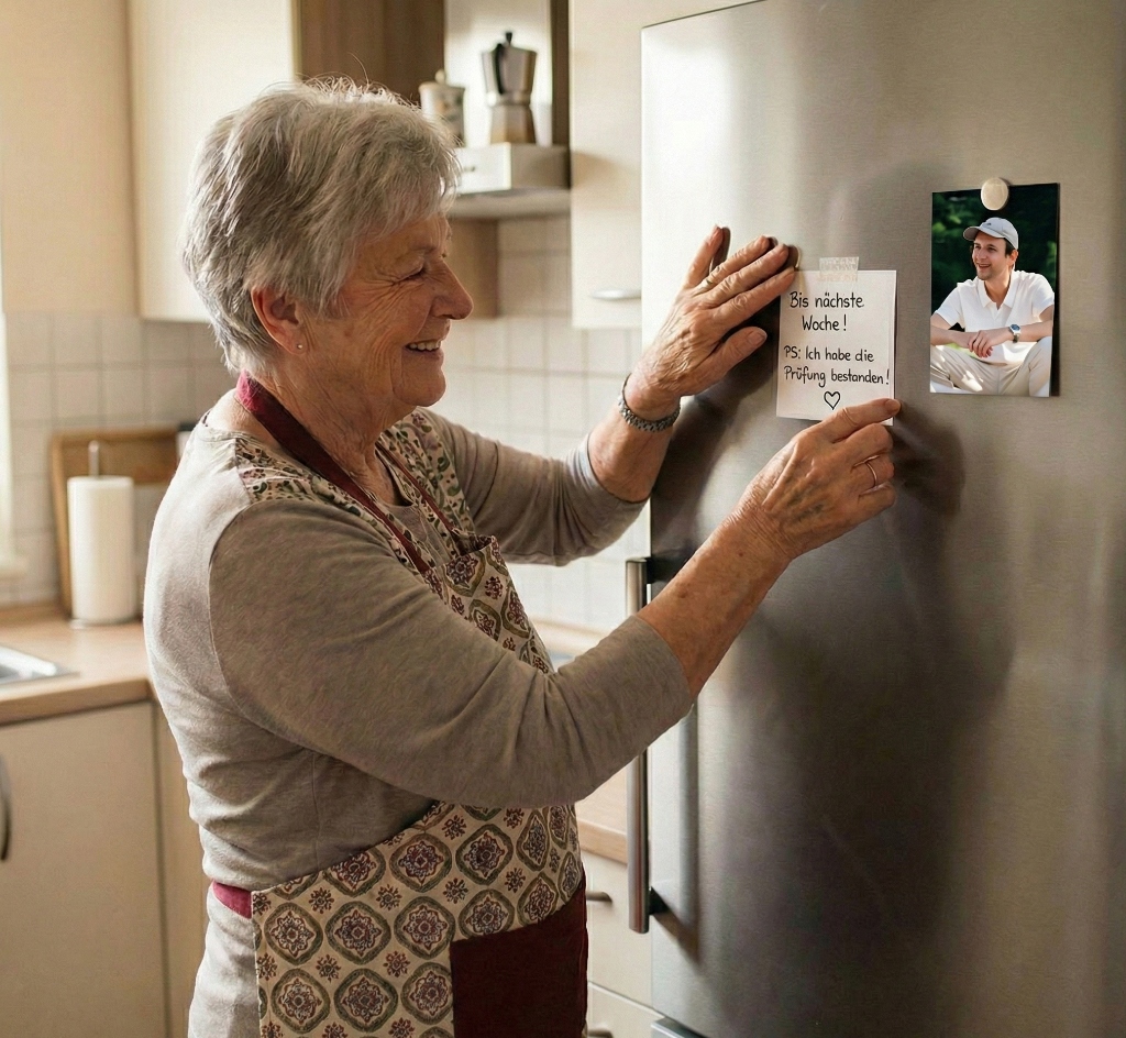 Marlene und die Notiz am Kühlschrank